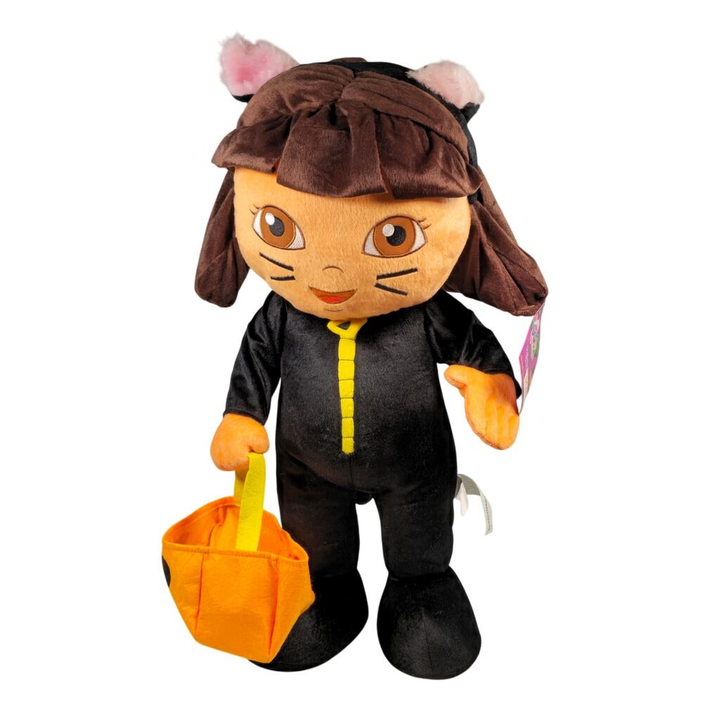 New 24" Dora the Explorer Black Cat Plush Halloween Porch Greeter Freestanding